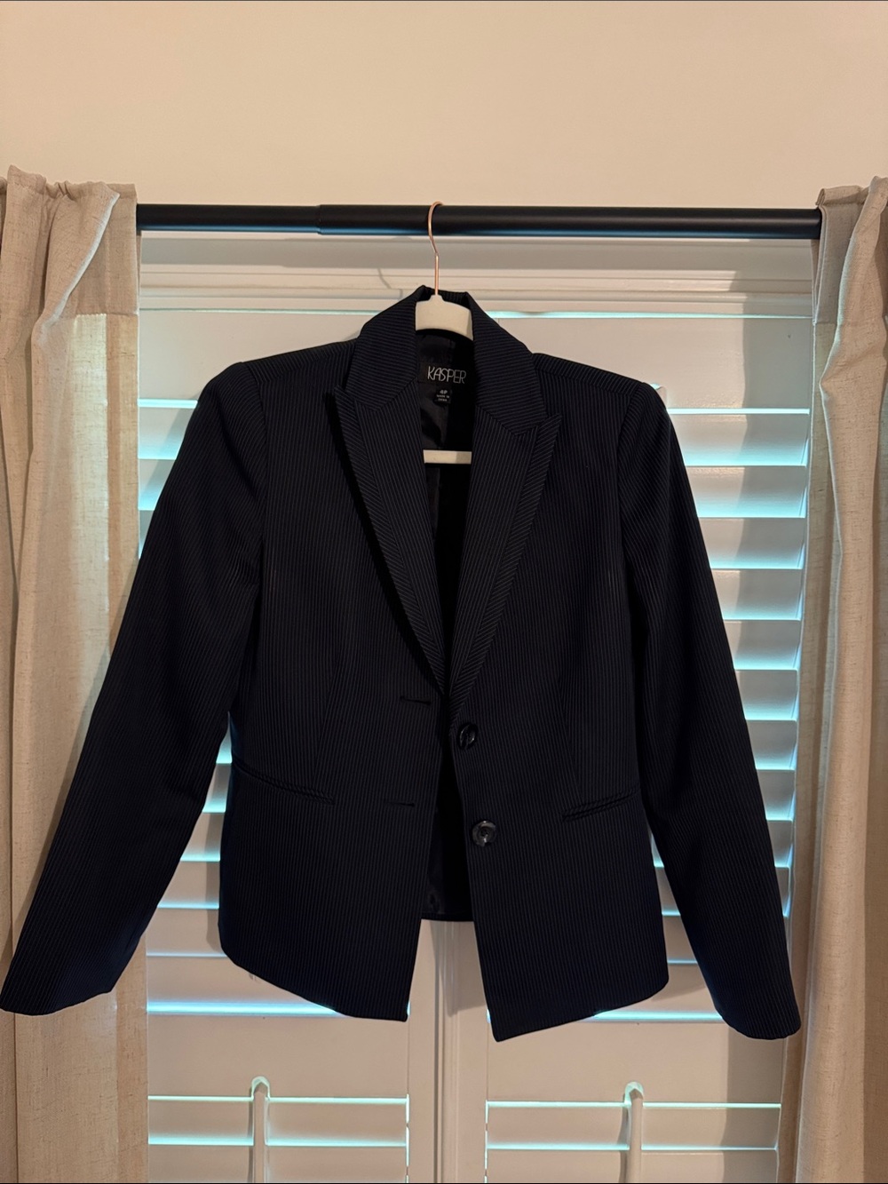 Kasper Black Pinstripe Women's Pantsuit